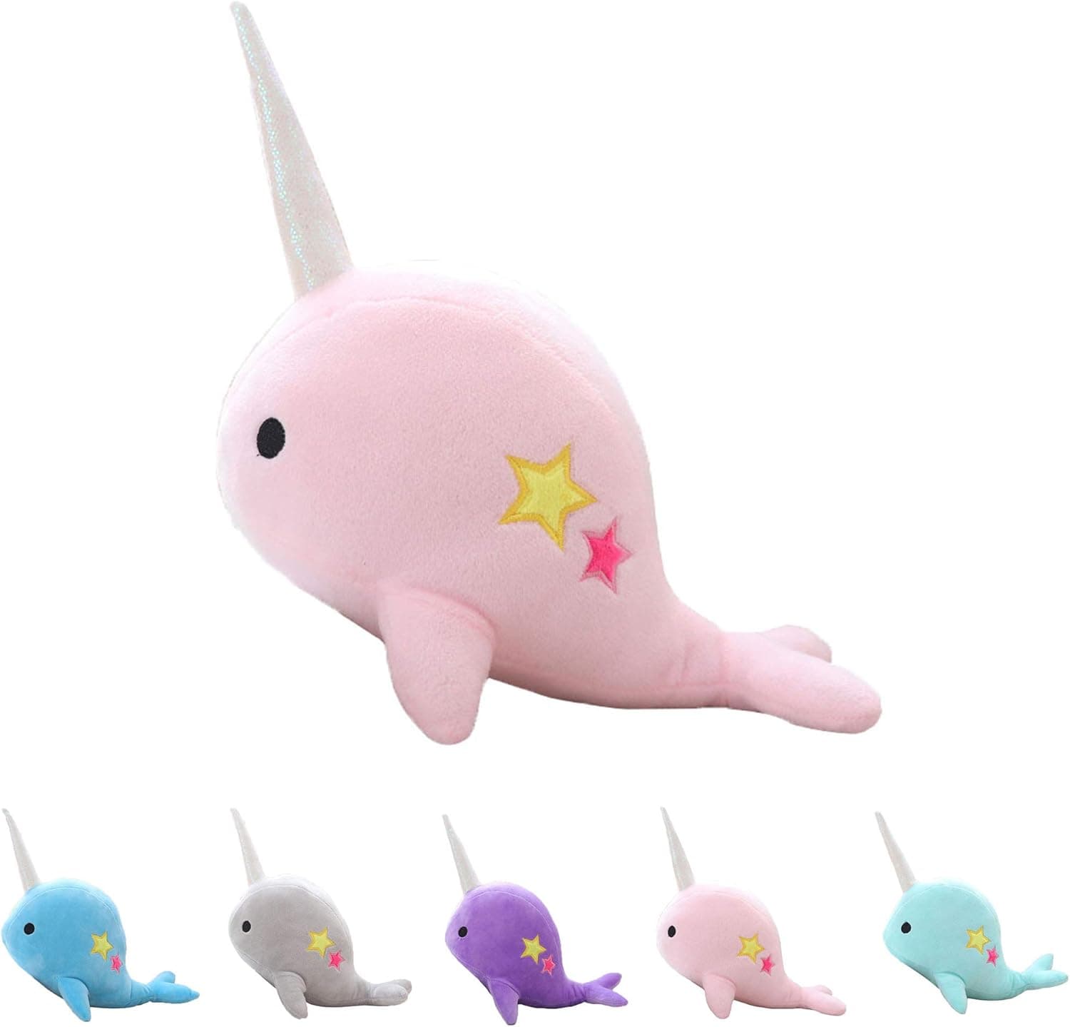 CASAGOOD Cute Pink Narwhal Stuffed Animal Plush Toy Adorable Soft Whale Plushies Toys Stuffed Animals for Babies£¬Kids, Toddlers