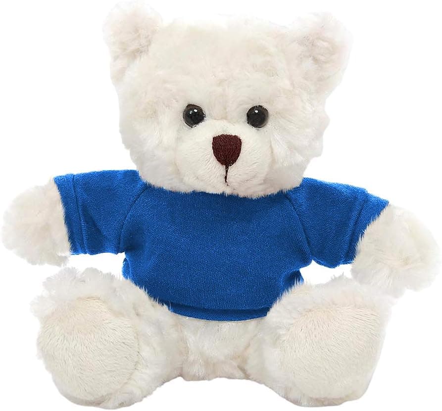Plushland Teddy Bear 11 Inch, Stuffed Animal Personalized Gift - Great Present for Mothers Day, Valentine Day, Graduation, Birthday,Anniversary, get Well,Christmas (Cream Bear, Royal Blue)
