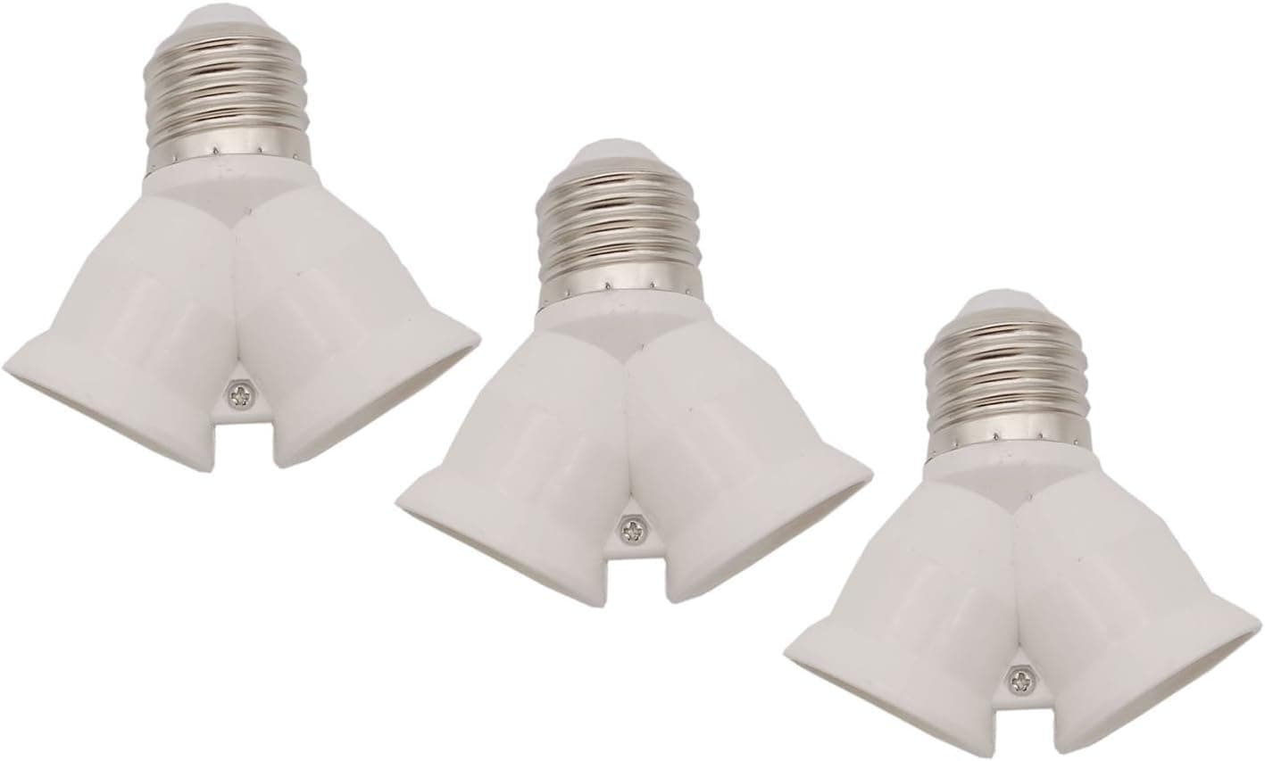 D-worthy Pack of 3 Bulb Base E27 Y Shape 1 Male to 2 Female LED Light Bulb Socket Splitter Adapter Lamp Holder Converter