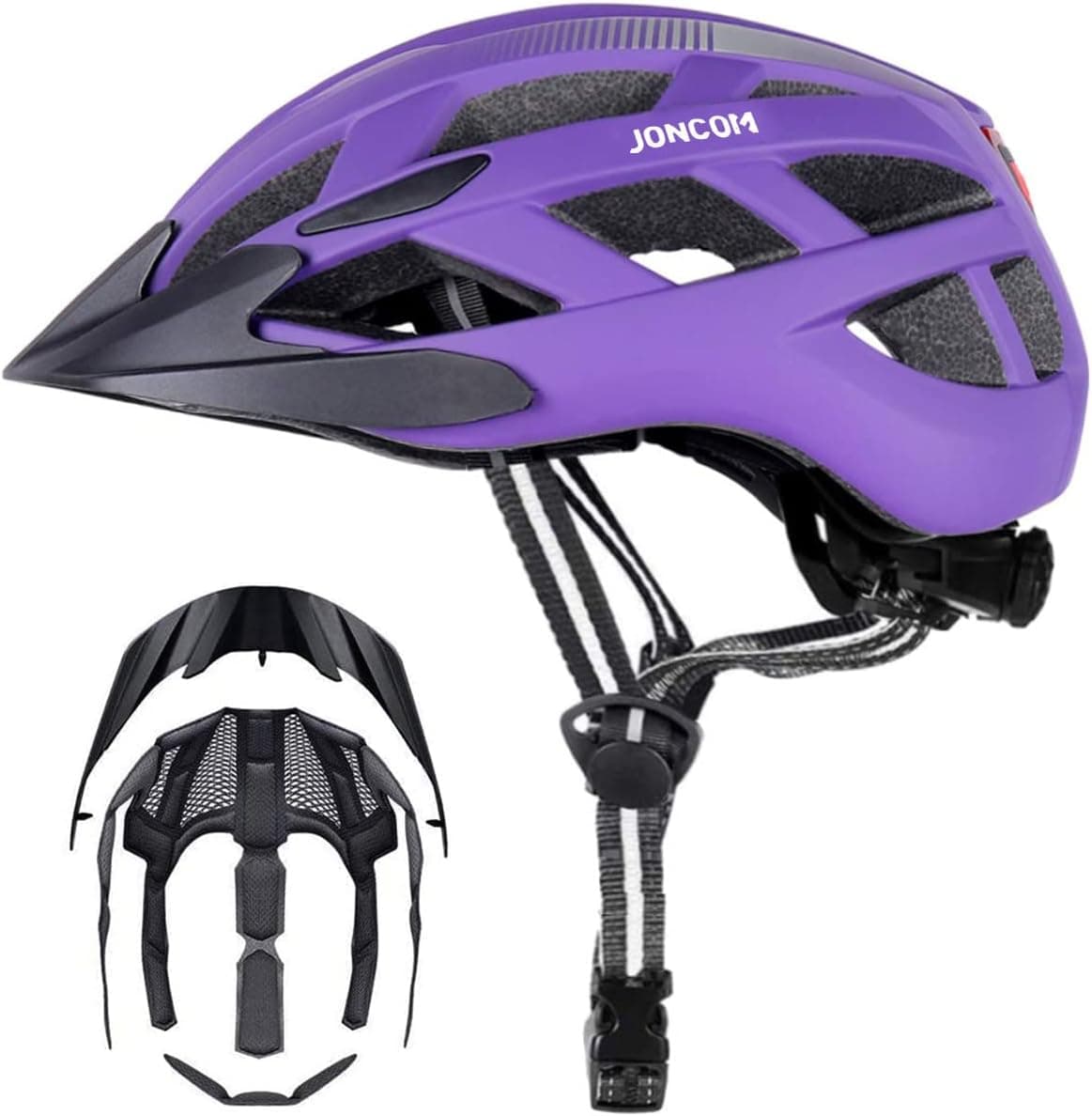 JONCOM Adult Bike Helmet, Bicycle Cycling Helmets with Echargeable Light for Adult Men Women Commuter Urban Scooter Adjustable