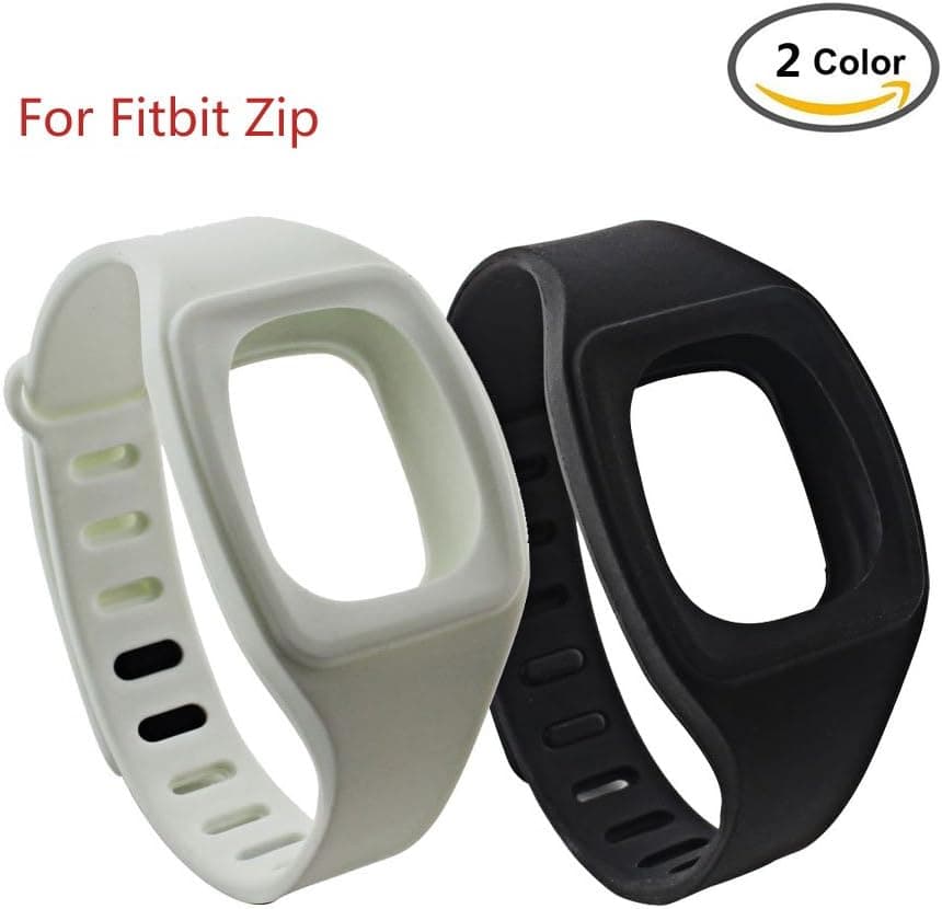 Feelily 2pcs/4pcs/6pcs Newest Colored Replacement Band for Fitbit Zip Accessory Wristband Bracelet (Black,White)