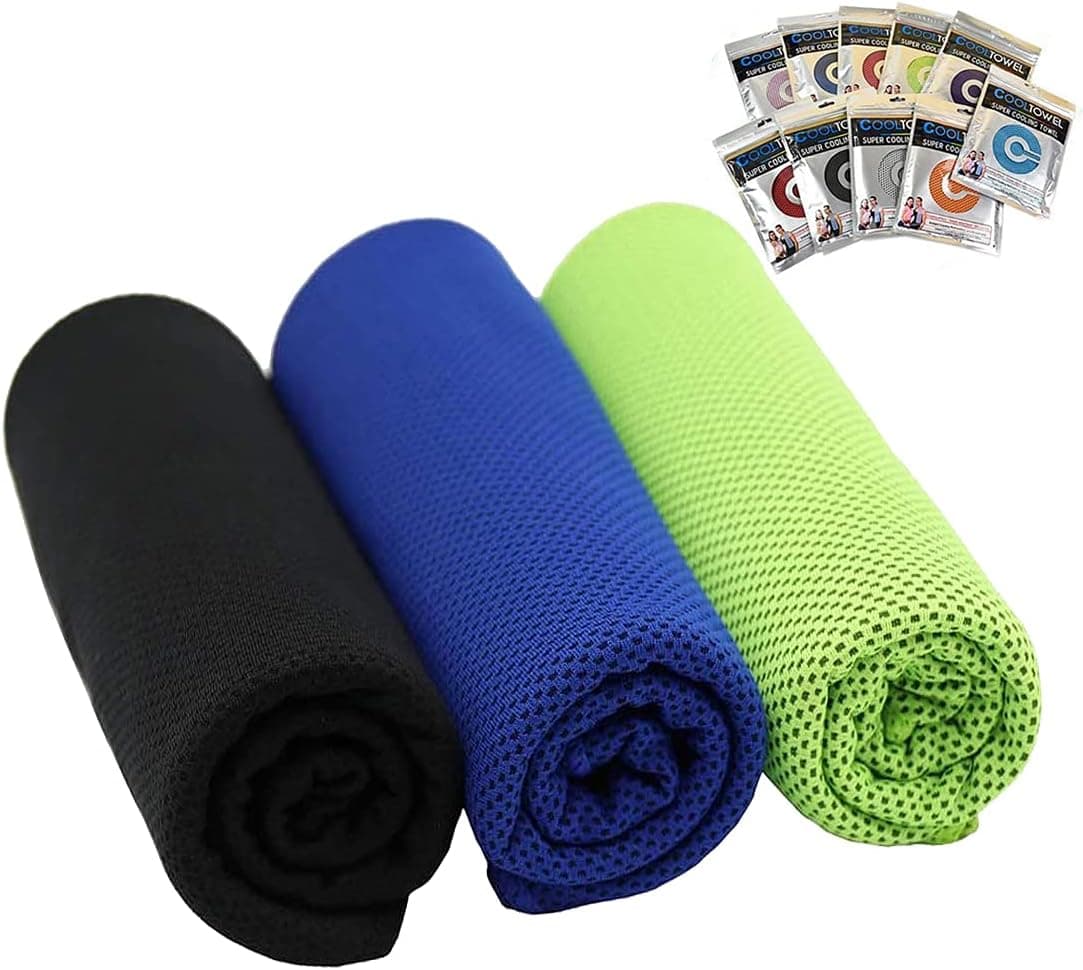 [3 Pack] Cooling Towel (47"x12"), Ice Sport Towel Soft Breathable Chilly Towel Microfiber Towel for Yoga, Sport, Running, Gym, Workout,Camping, Fitness, Workout