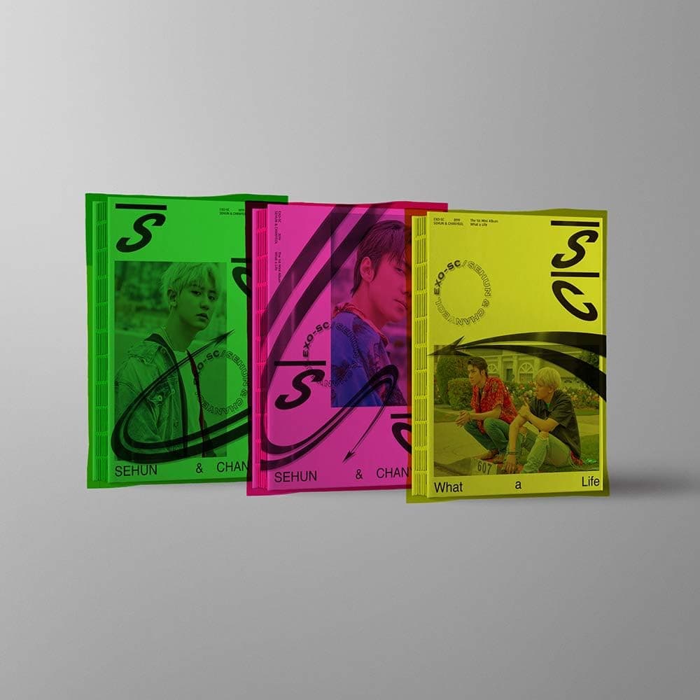 GonHui WA SM Entertainment Sehun&Chanyeol EXO-SC - What a Life [Y+P+G ver. 3SET] (1st Mini Album) 3CD+3Photobooks+3Photocards+3On Pack Posters+3Folded Posters+3Double Side Extra Photocards Set