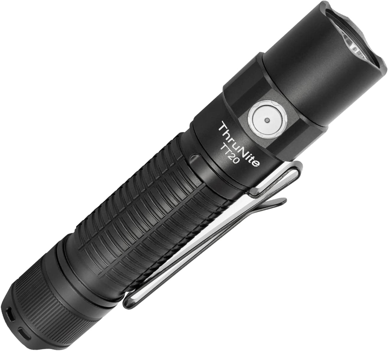 ThruNite TT20 Flashlight Max 2526 High Lumens USB C Rechargeable Flashlights with Dual-Switch (Black- Cool White)