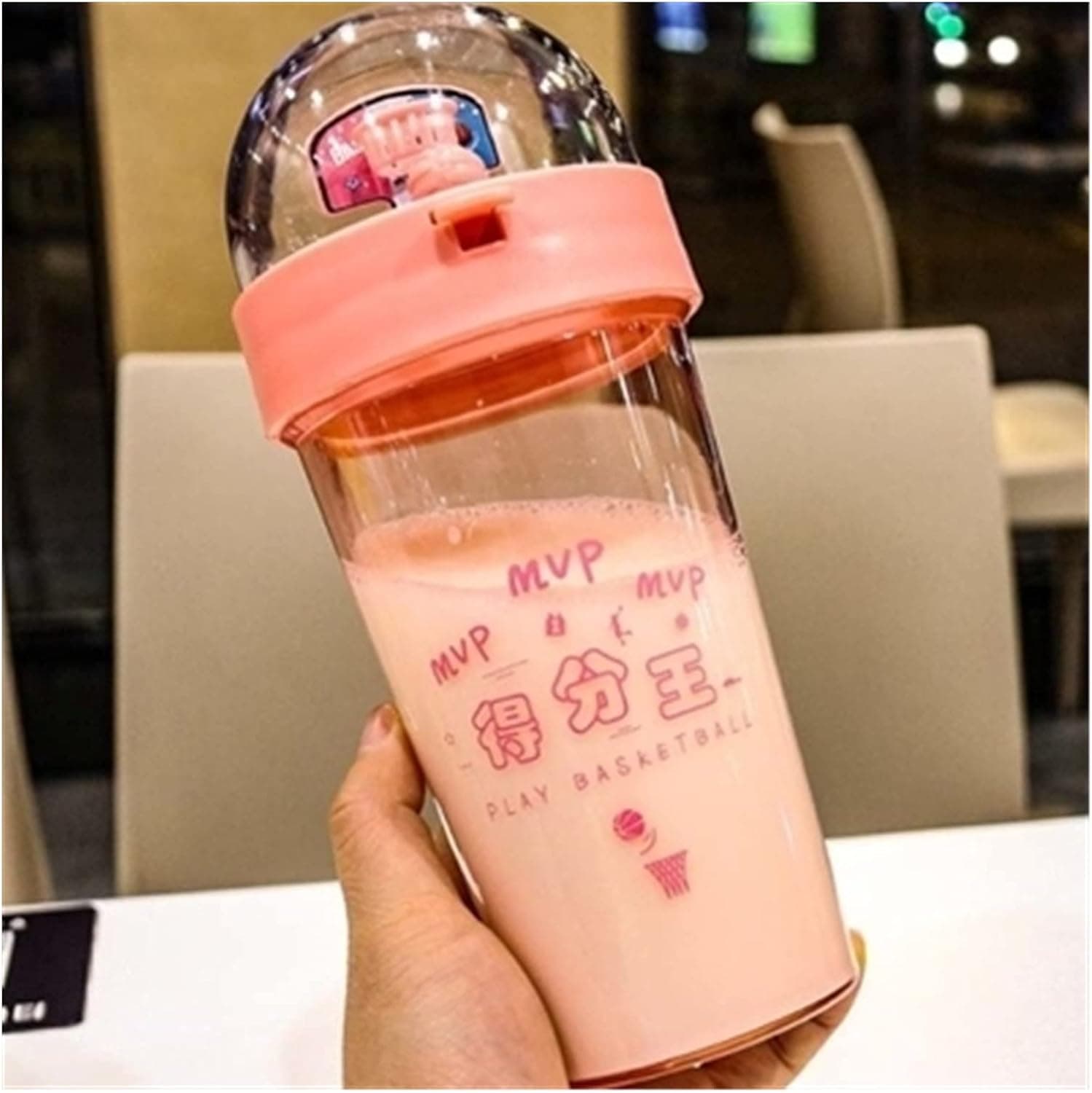Kigauru Water Bottle 500ml Creative Shooting Basket Water Bottle Funny Basketball Game Plastic Water Cup Large Capacity Student