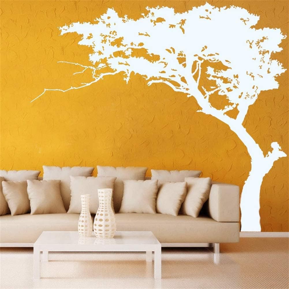 Fymural Huge Tree Wall Decal for Living Room TV Background Removable White Tree Kid Baby Nusery Decoration Art Sticker 86.6x70.9