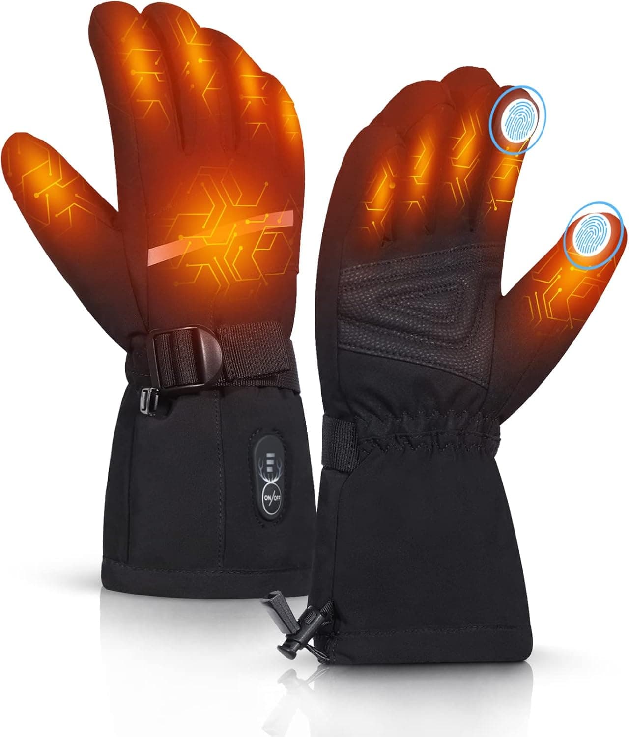SNOW DEER Heated Gloves Rechargeable - Electric Battery Ski Gloves Men Women,Motorcycle Cycling Riding Hunting Fishing Camping Hiking Heating Gloves,Hand Warmer for Raynaud's