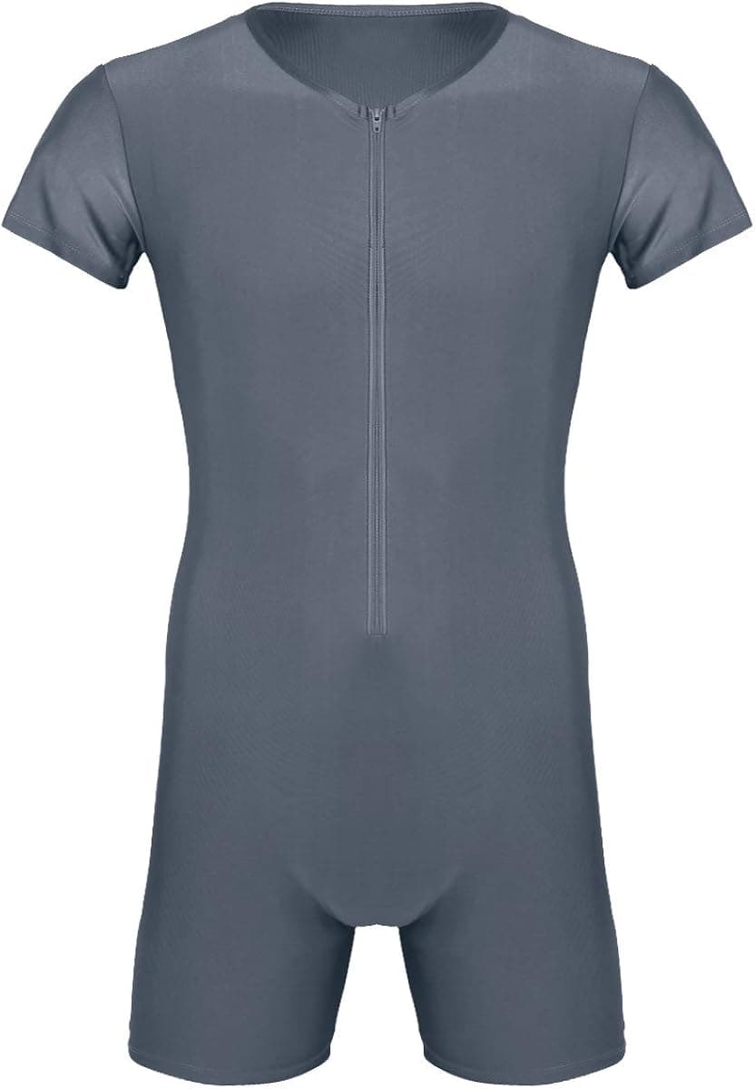 iEFiEL Mens One-Piece Sleeveless Solid Modified Wrestling Singlet Boxer Briefs Tight Bodysuit