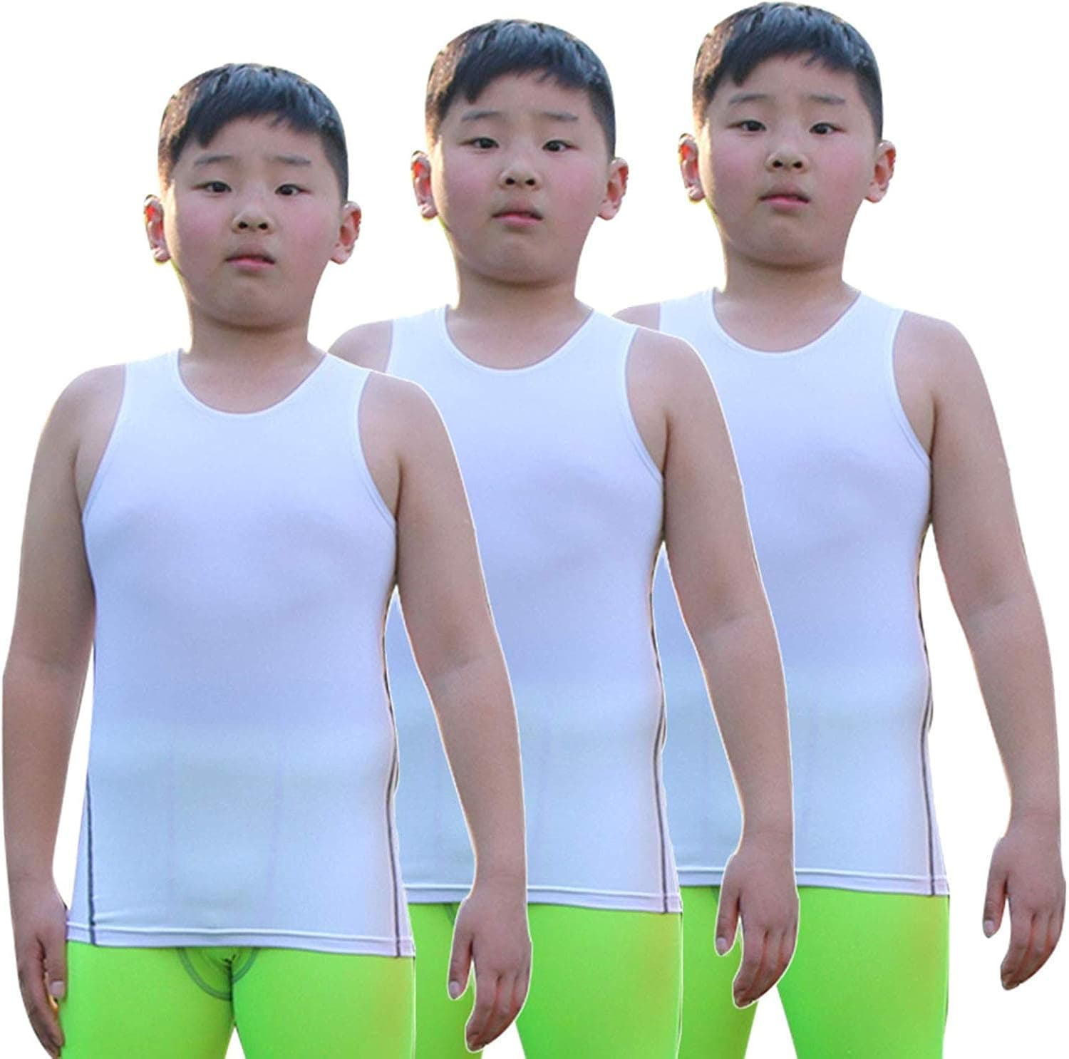 Youth Boys Girls Compression Tank Tops Athletic Sleeveless Shirt Undershirts Workout Base Layer Vest