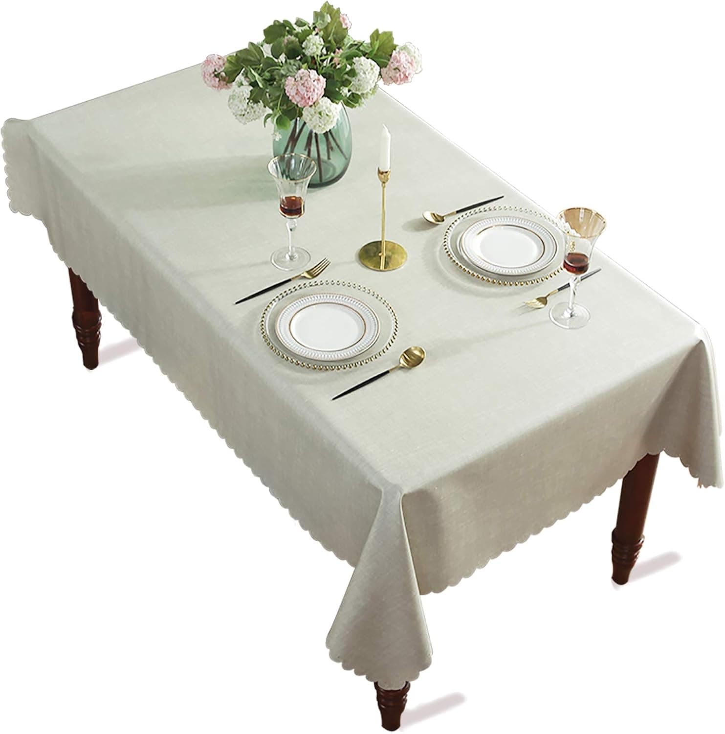 DARUITE Square Vinyl Oilcloth Tablecloth 60 x 60, Table Cloth Gray Rustic Waterproof Spillproof Wipeable Heavy Plastic Tablecloths for Dining Room, Outdoor, Picnic, Parties, Camping