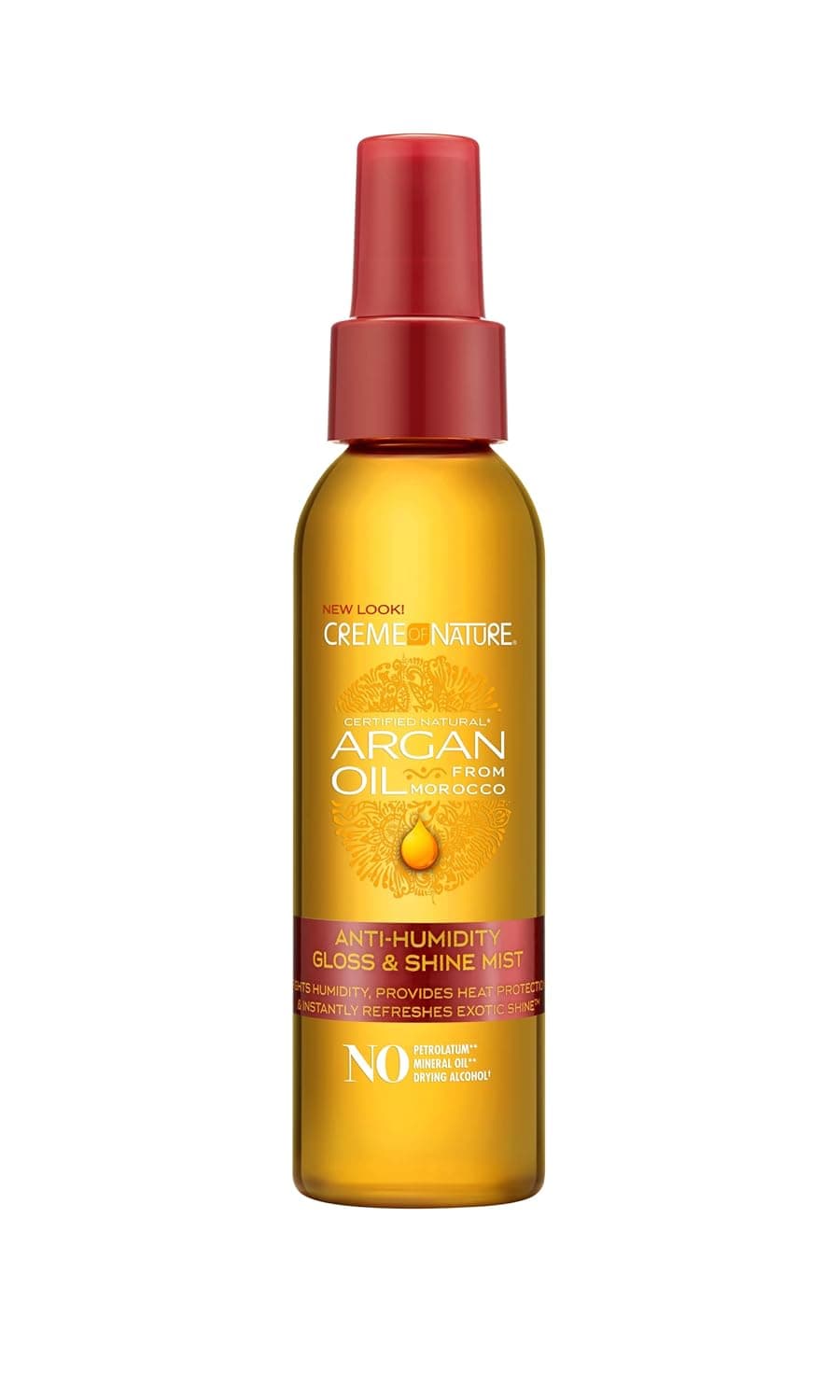 Argan Oil Anti Humidity Gloss & Shine Mist By Creme Of Nature, Argan Oil Of Morocco, Provides Heat Protection, 4 Fl Oz