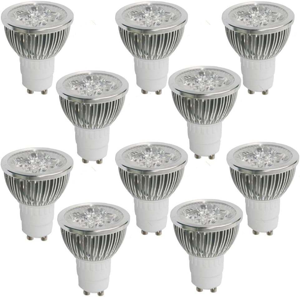 OlymStore 10 pcs GU10 4W LED Light Bulb Ultra Bright Spotlight, Warm White, 85-265V, 330 Lumen, 40 Watt Incandescent Equivalent
