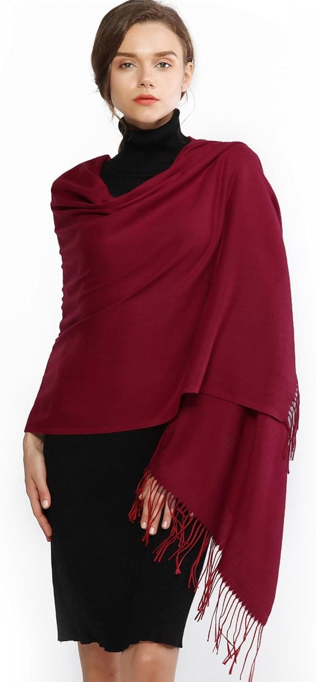 RIIQIICHY Women's Scarf Pashmina Shawls and Wraps for Evening Dress Bridesmaid Wedding Bridal Winter Warm Long Large Scarves
