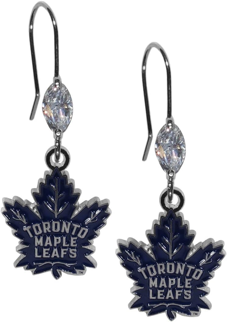 NHL Siskiyou Sports Womens Toronto Maple Leafs Crystal Dangle Earrings One Size Team Color