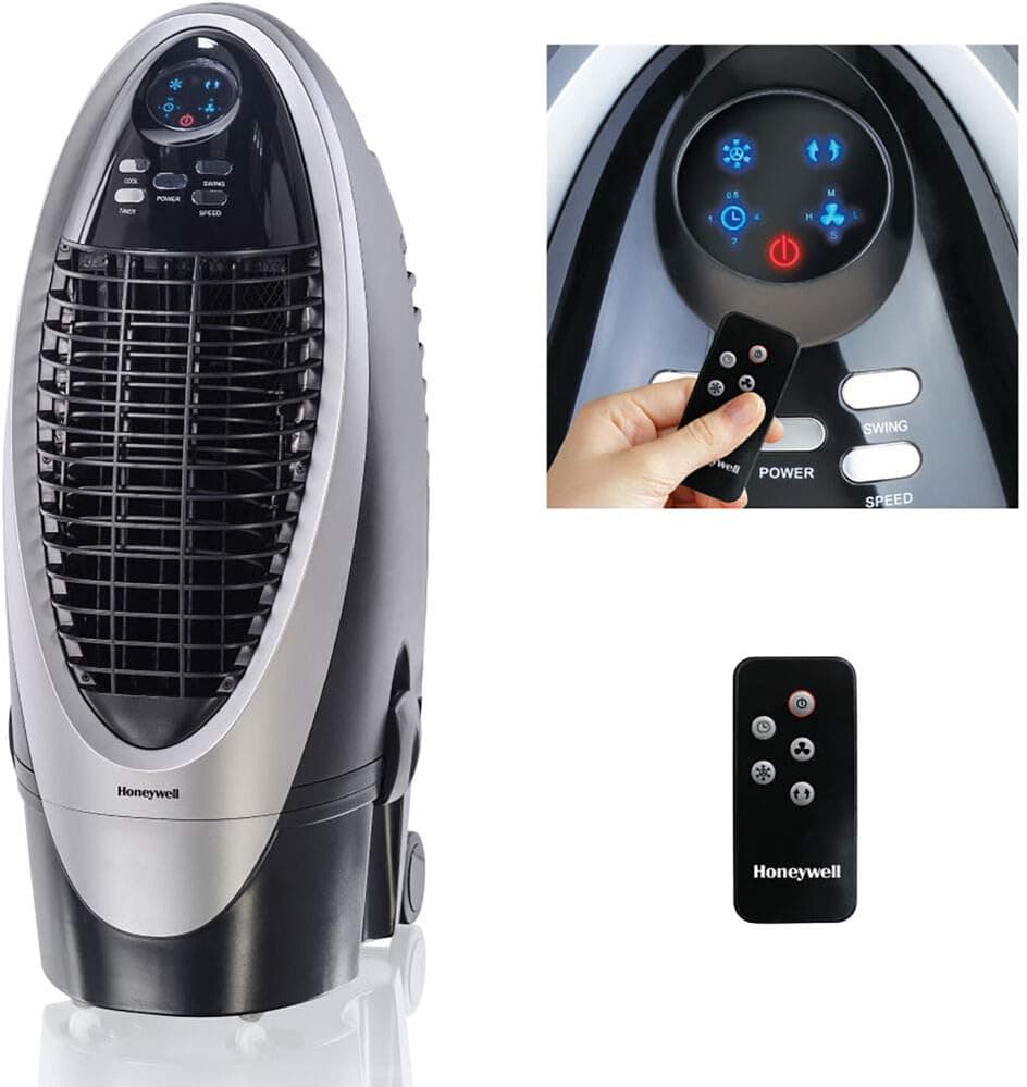 Honeywell 3Low Energy Evaporative Cooler, Fan & Humidifier for Small Rooms with Carbon Dust Filter, CS10XE