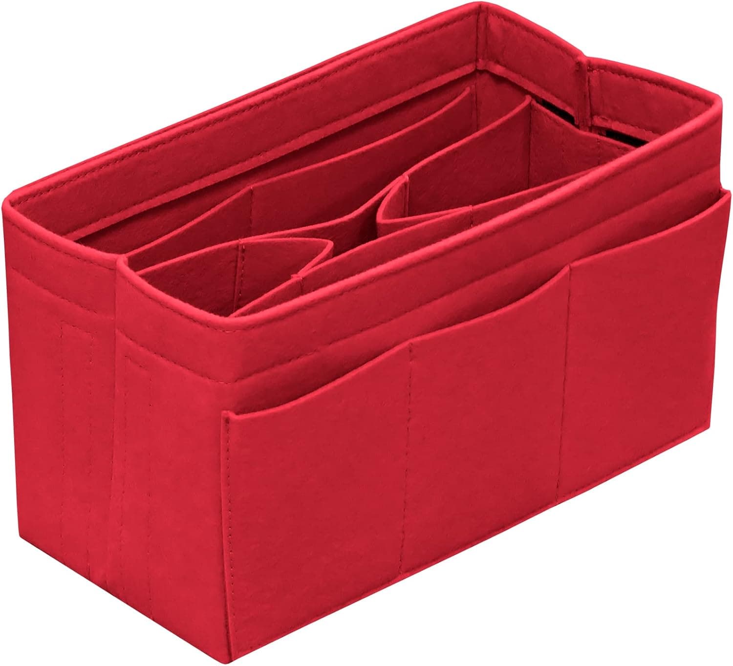 DailyPlus Purse Organizer Insert Felt Bag Organizer Handbag Organizer Insert Bag In Bag Organizer for Tote Purse Bag 14 Pockets Red Medium