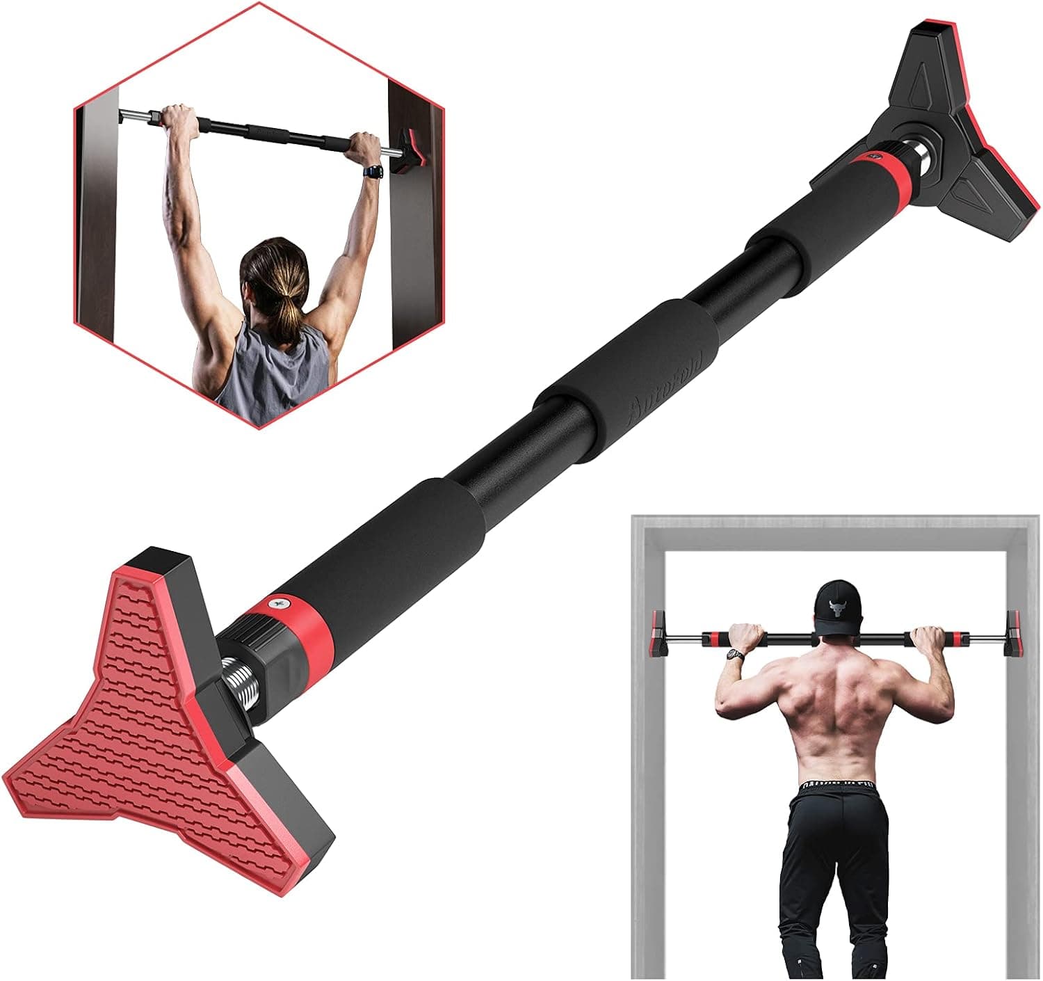 Pull up bar for Doorway, Strength Training Pull-up Bar, No Screws Chin Up Bar With Triangular Structure Design More Stable Max Load 650lbs Professional Version