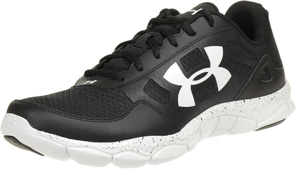 Under Armour Mens Micro G Engage Fabric Low Top, Black/White/White, Size 15.0