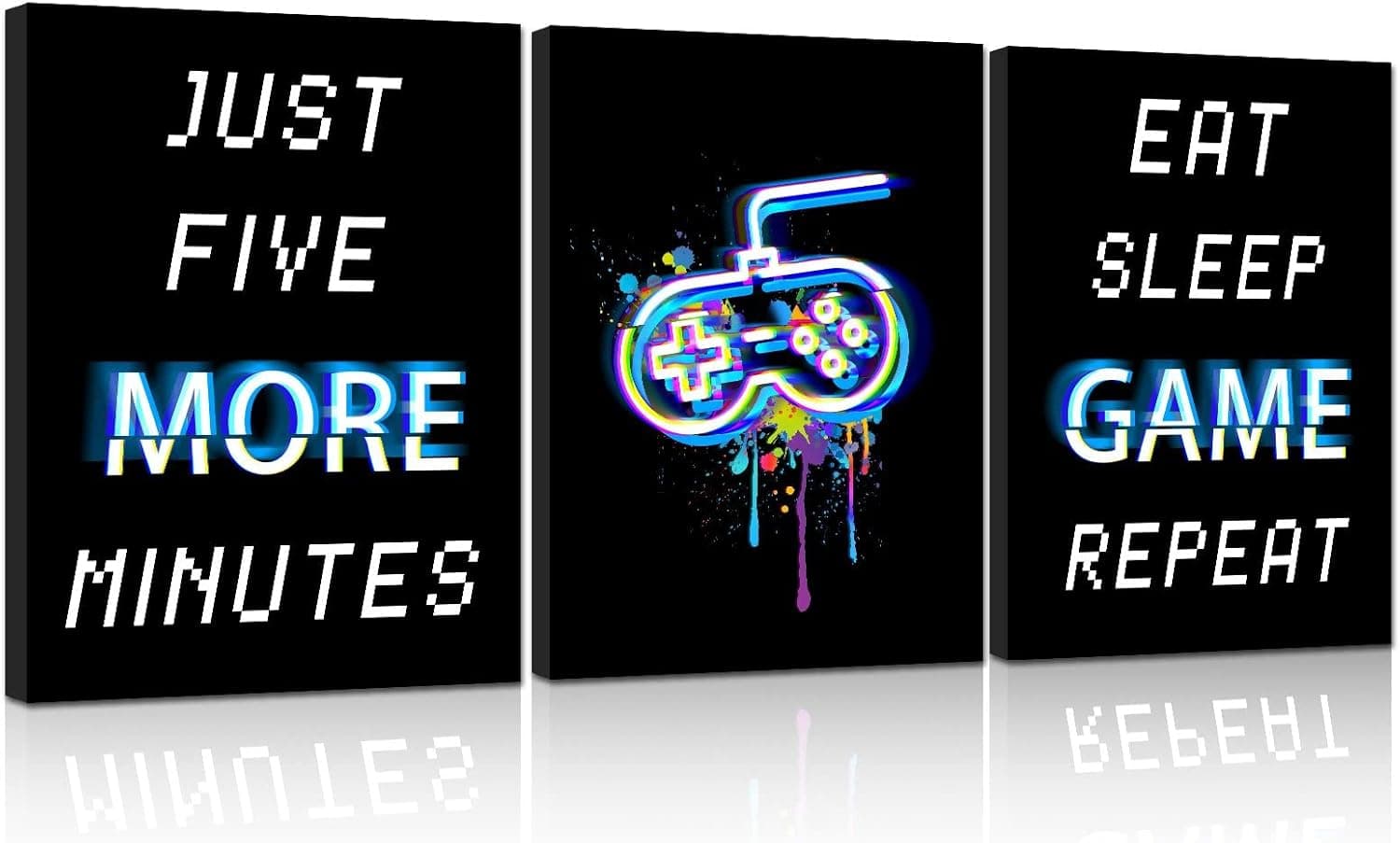 YPY Funny Game Canvas Wall Art: Video Game Themed picture for Kids Teenages Bedroom - Video Game Controller and Quotes Poster Creative Gift for Man, Boys Room Decor 12x16 Inch