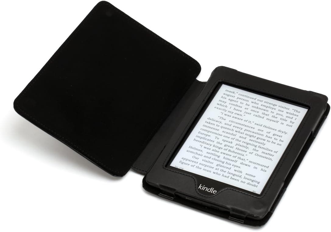 Black Leather Case Cover for the Amazon Kindle Paperwhite By August Lion