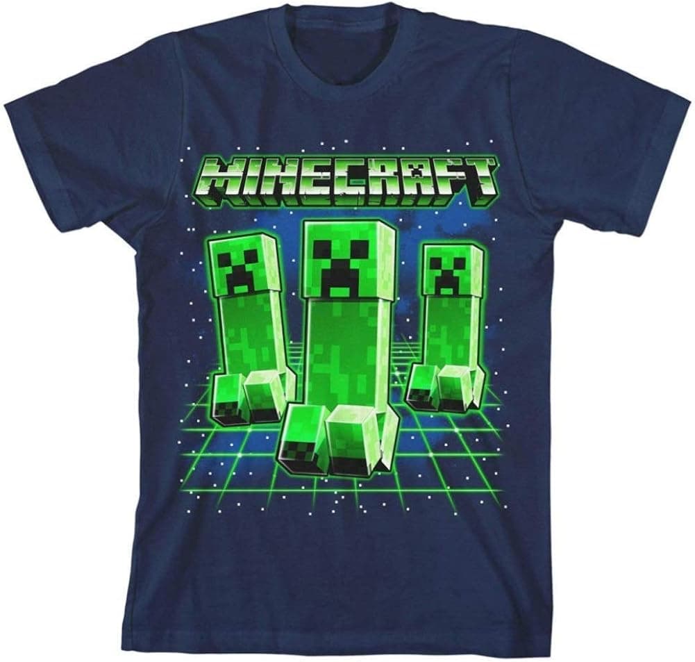 Minecraft Glowing Creepers Big Boys Youth T-Shirt Licensed