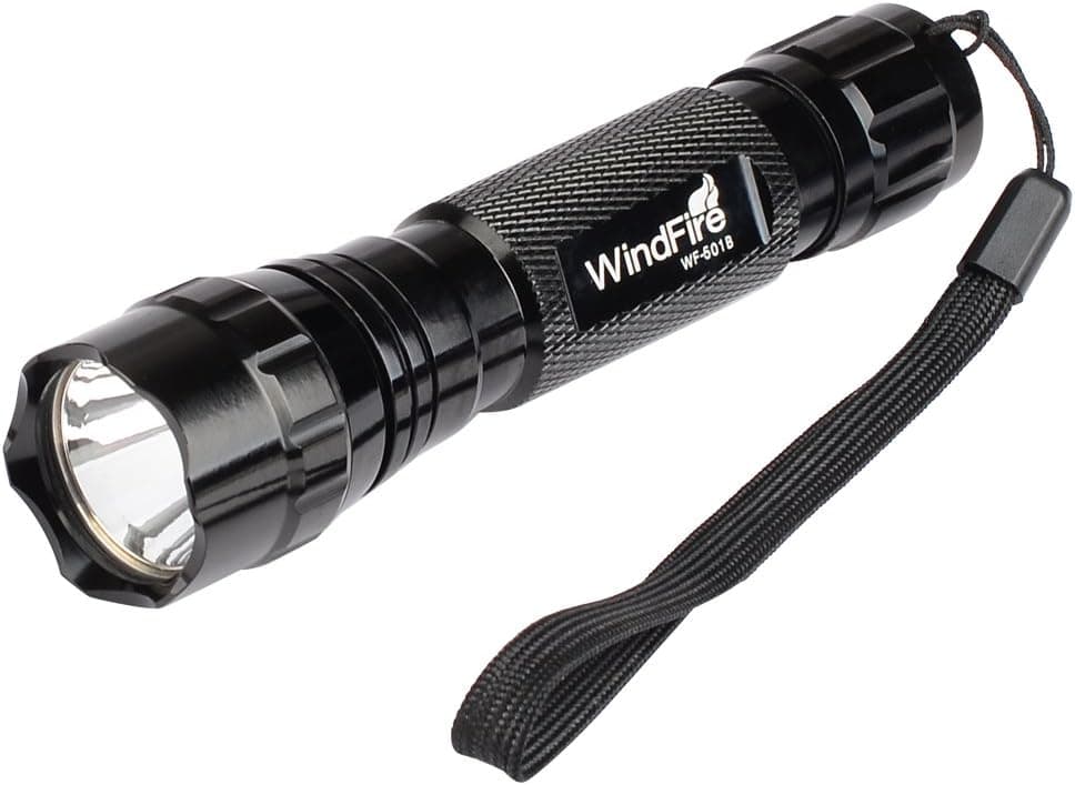 WINDFIRE® Waterproof Led 1000 lm 1 Mode Tactical Flashlight Torch with Pressure Switch and 1 " Rail Barrel Mount for Picatinny Quad Rail Rifle (18650 Battery not Included)
