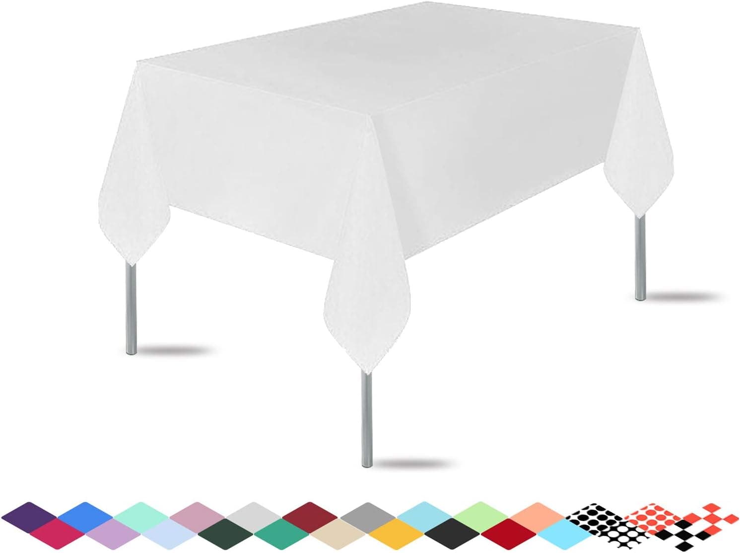 3 Pack Premium Disposable Plastic Tablecloth (54"x 108") , Rectangle Table Cover for Wedding, Party, Banquet, Burgundy