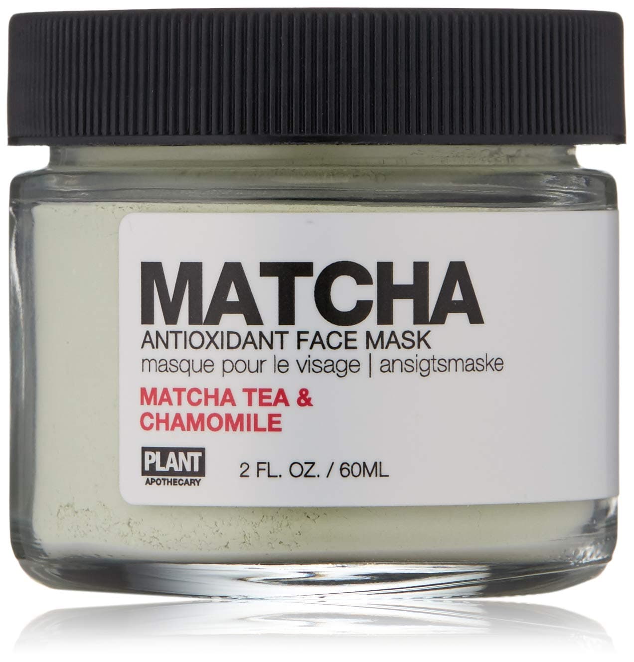 plant apothecary Matcha Antioxidant Face Mask - USDA Organic Matcha Tea & Chamomile - For Unisex - 2 oz Mask