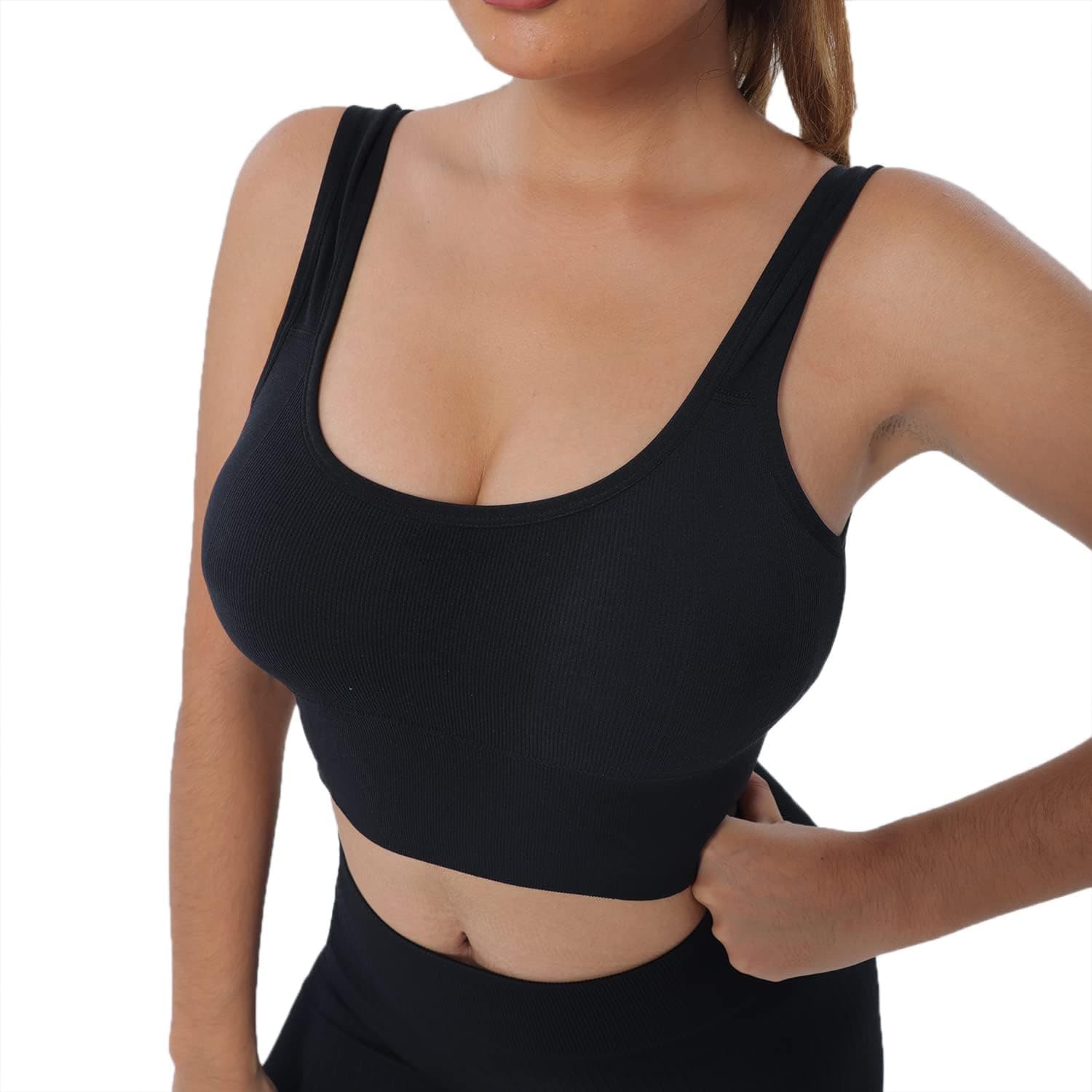 YETOWA Workout Exercise Sport Bra Women's Seamless Wire-Free Bra with Removable Pads