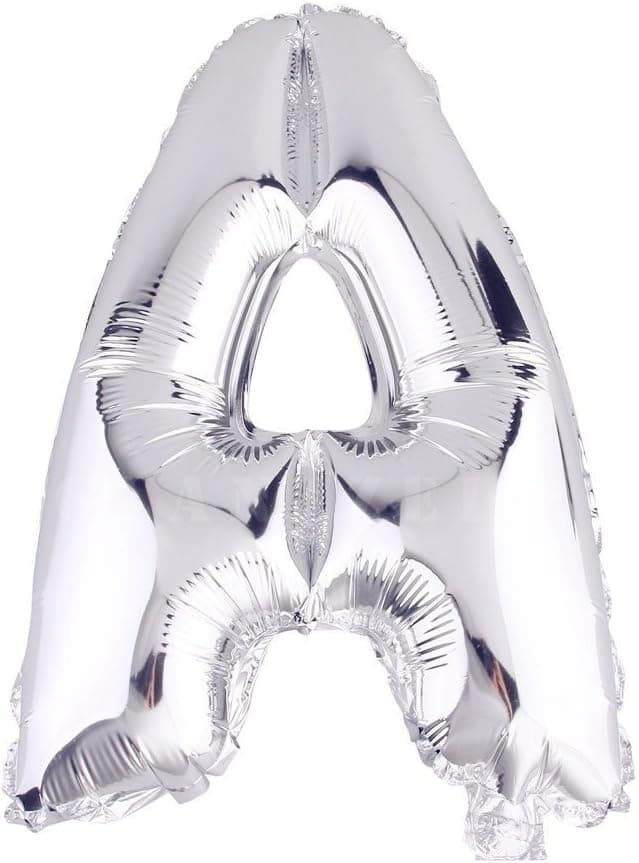 Glanzzeit 32 Inch Silver Foil Balloons Letters A to Z Numbers 0 to 9 Wedding Holiday Birthday Party Decoration (Letter A)