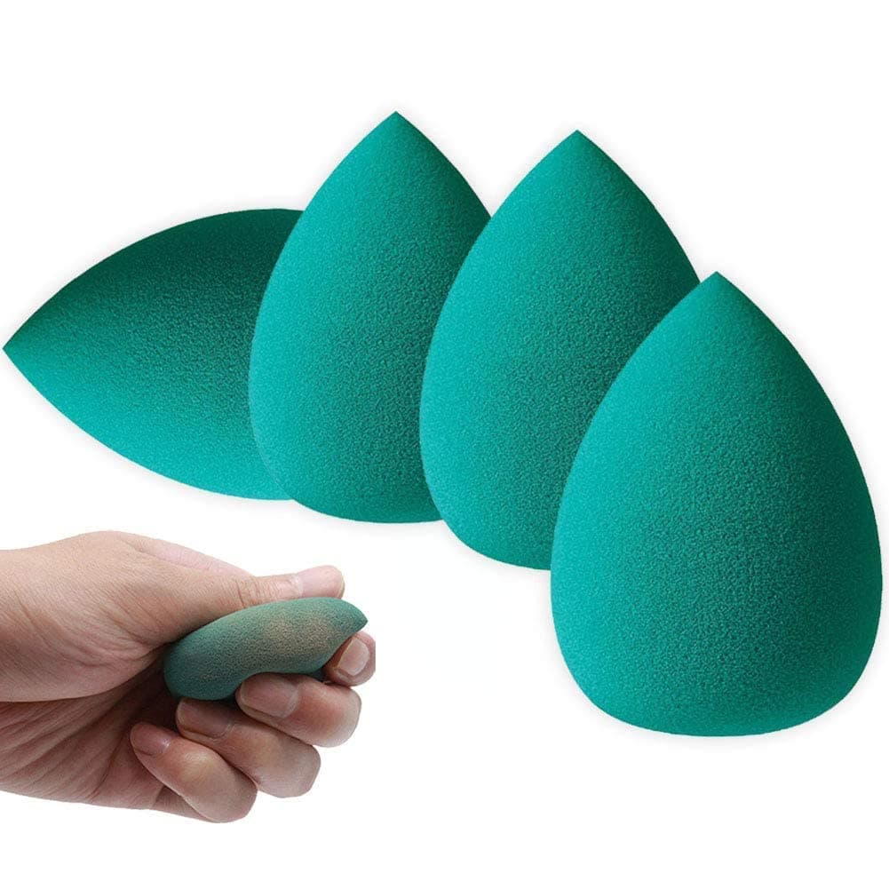 4 Pcs Makeup Sponges Beauty Sponge Soft Blender Sponge Foundation Blending for Liquid, Cream, Powder, Colored Green, Latex-free and Vegan - LeYiUnique