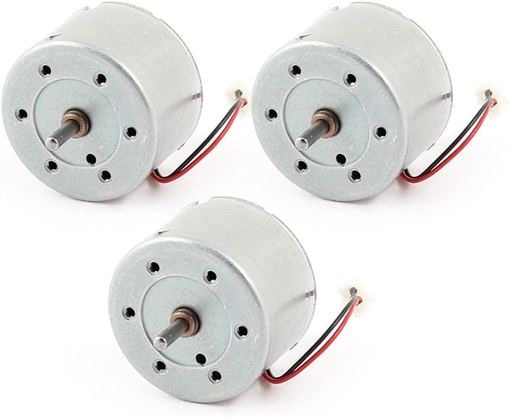 3Pcs 3000RPM 2 Wire Connector Cylindrical Permanent Geared Motor DC 6V