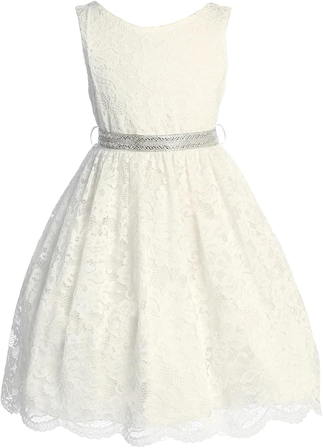 iGirlDress Big Girl Stretch Lace Tulle Skirt Husky Plus Size Flower Girl Dress