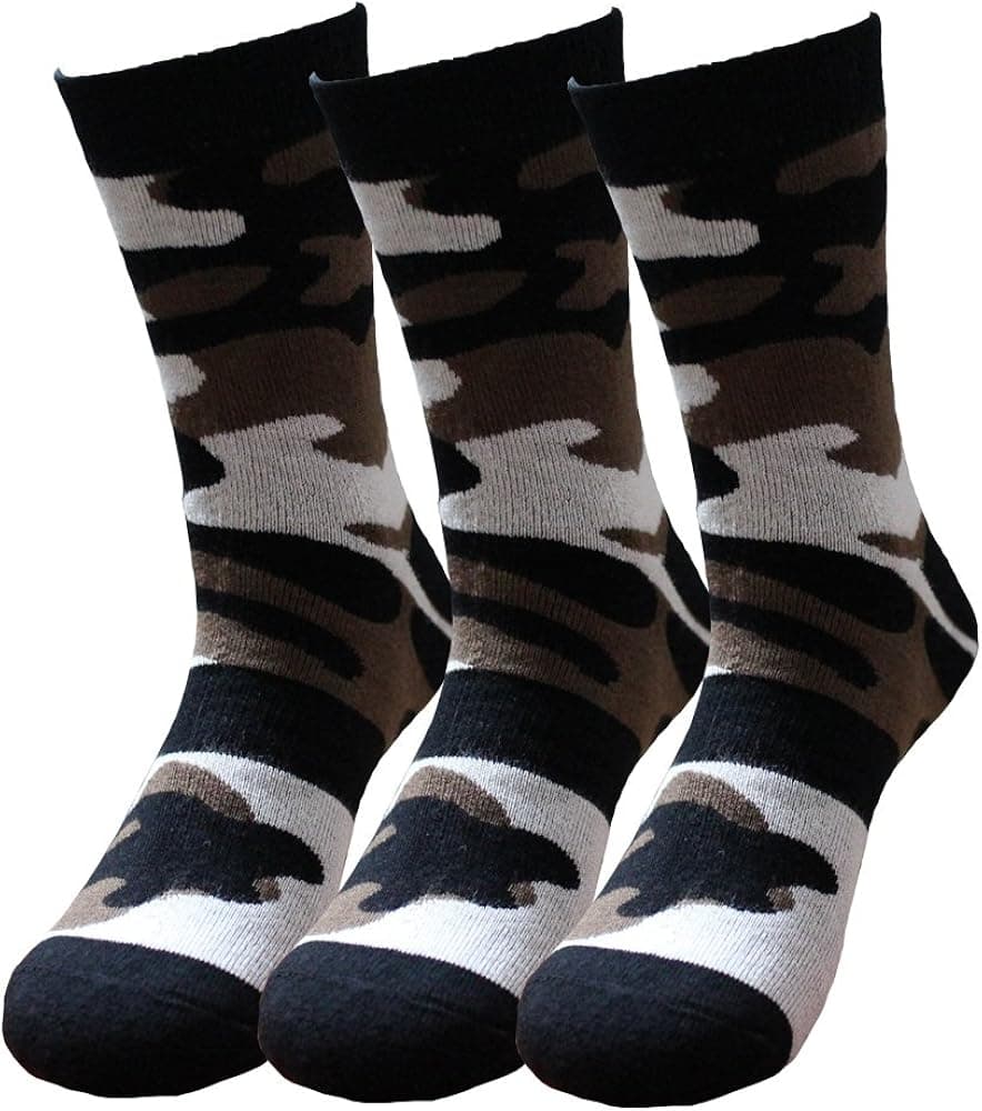 Men&Women Thick Warm Cotton Camo Socks 3 Pairs Soft and Comfort