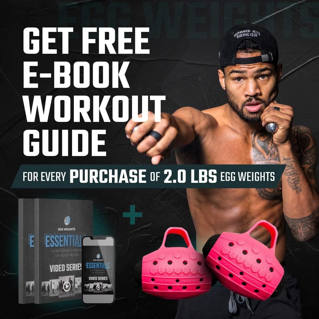 Egg Weights Cardio 2.0 lbs. Set Metal Alloy Hand Weights With Anti-Slip Finger Loop for Yoga, Fitness Training for Men and Women - 2 Eggs, 1.0 lbs each + Free E-Book Workout Guide