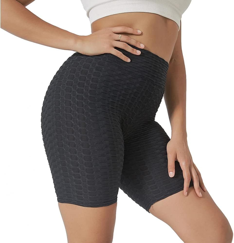 Women's Yoga Pants Slimming Booty Bubble Hip Lift Ruched Textured Workout Running Tights(Plus Size/Regular)