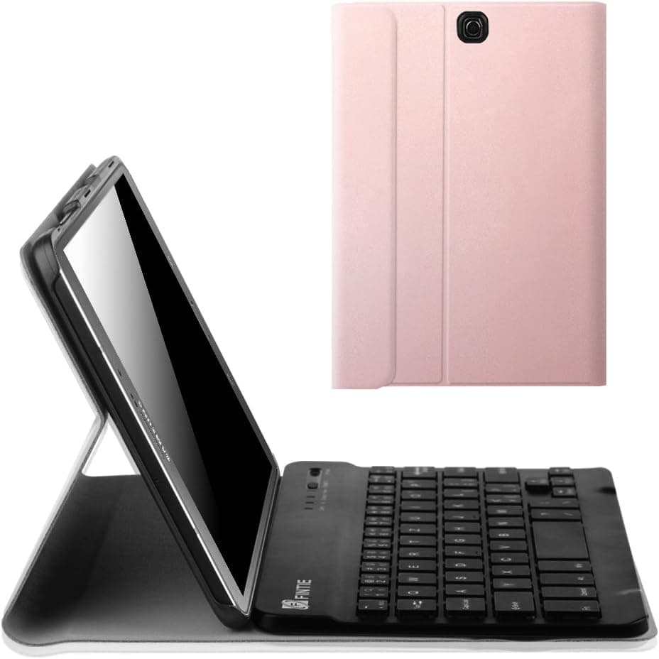 Fintie Samsung Galaxy Tab S2 8.0 Keyboard Case Cover - Ultra Lightweight Protective Slim Shell Stand Cover with Magnetically Detachable Wireless Bluetooth Keyboard for Tab S2 8-inch Tablet, Rose Gold