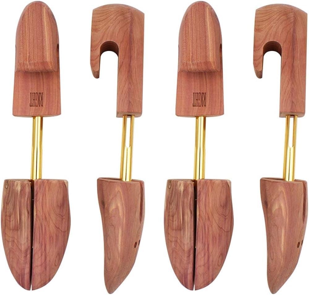 CEDAR SHOE TREE WITH SINGLE TUBE, SPLIT TOE DESIGN - 2PKS