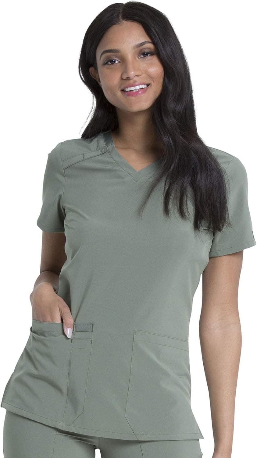 Dickies EDS Essentials Scrubs, V-Neck Womens Tops with Four-Way Stretch and Moisture Wicking DK615