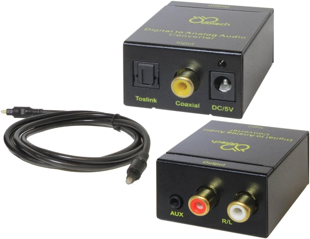 DBTech Digital to Analog Audio Converter for All Toshiba 24V4210U, 40G300U, 46G310U & 55G310U LED LCD HDTV Large Screen TV to Enable You to Connect Your Headphones or Sound System