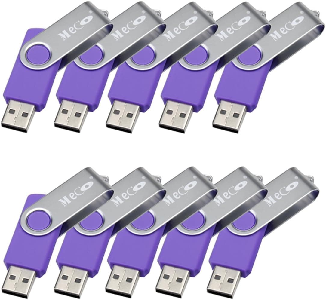 10Pcs 2GB 2G USB 2.0 Flash Drive Memory Stick Fold Storage Thumb Stick Pen Swivel Design Purple