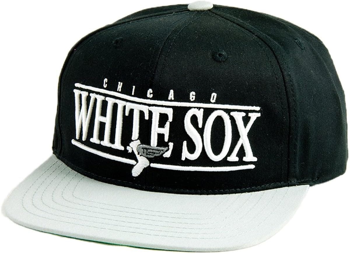 MLB Men's Chicago White Sox Nineties Snapback Cap (Black/Grey, Adjustable)