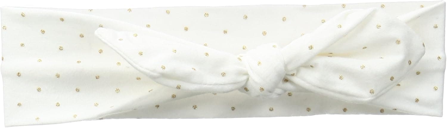 Mud Pie Baby Girls' Headband Hair Accessory, Ivory/Gold, One Size