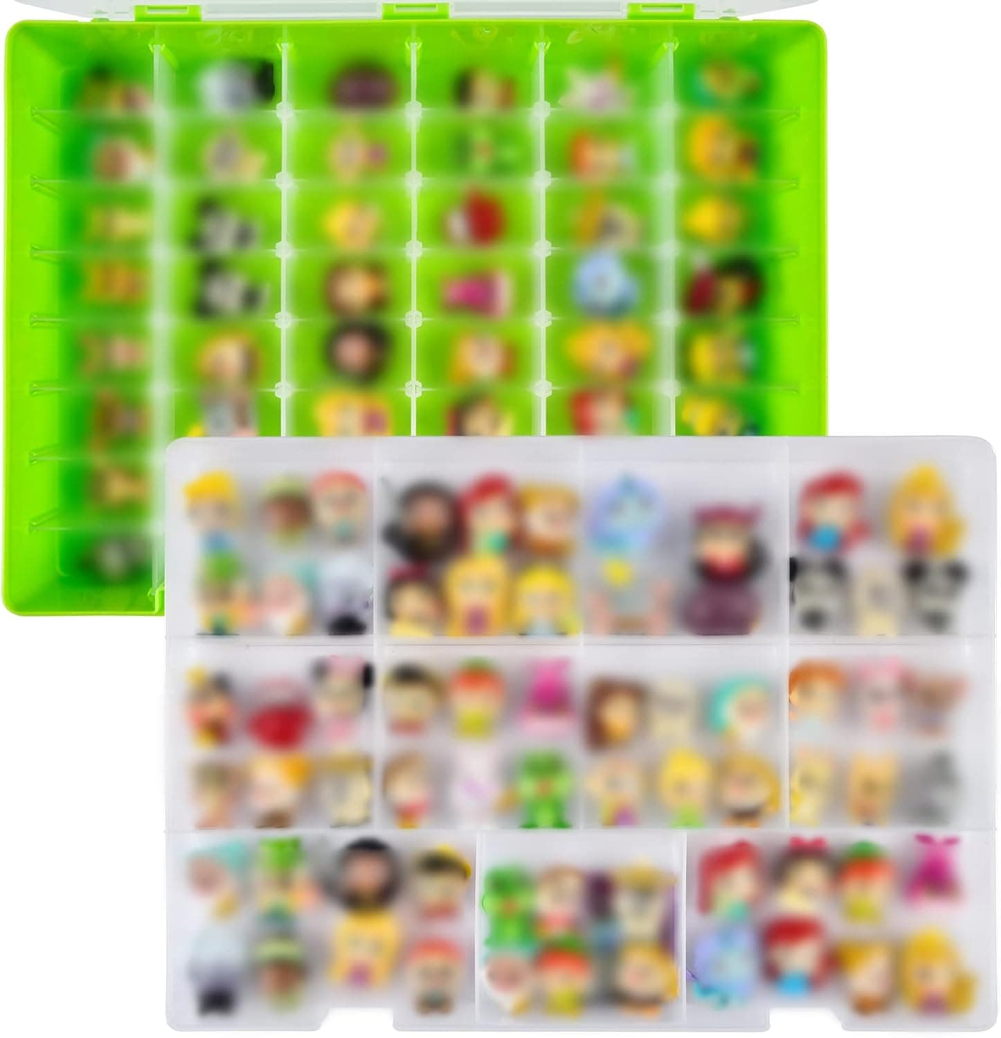 Case Compatible with Disney Doorables Multi Peek Series 8 7 6 5, Double-Layer Kids Toy Display Storage, Collectible Mini Figures Playset Collector for Disney Princess Characters (Box Only) Green