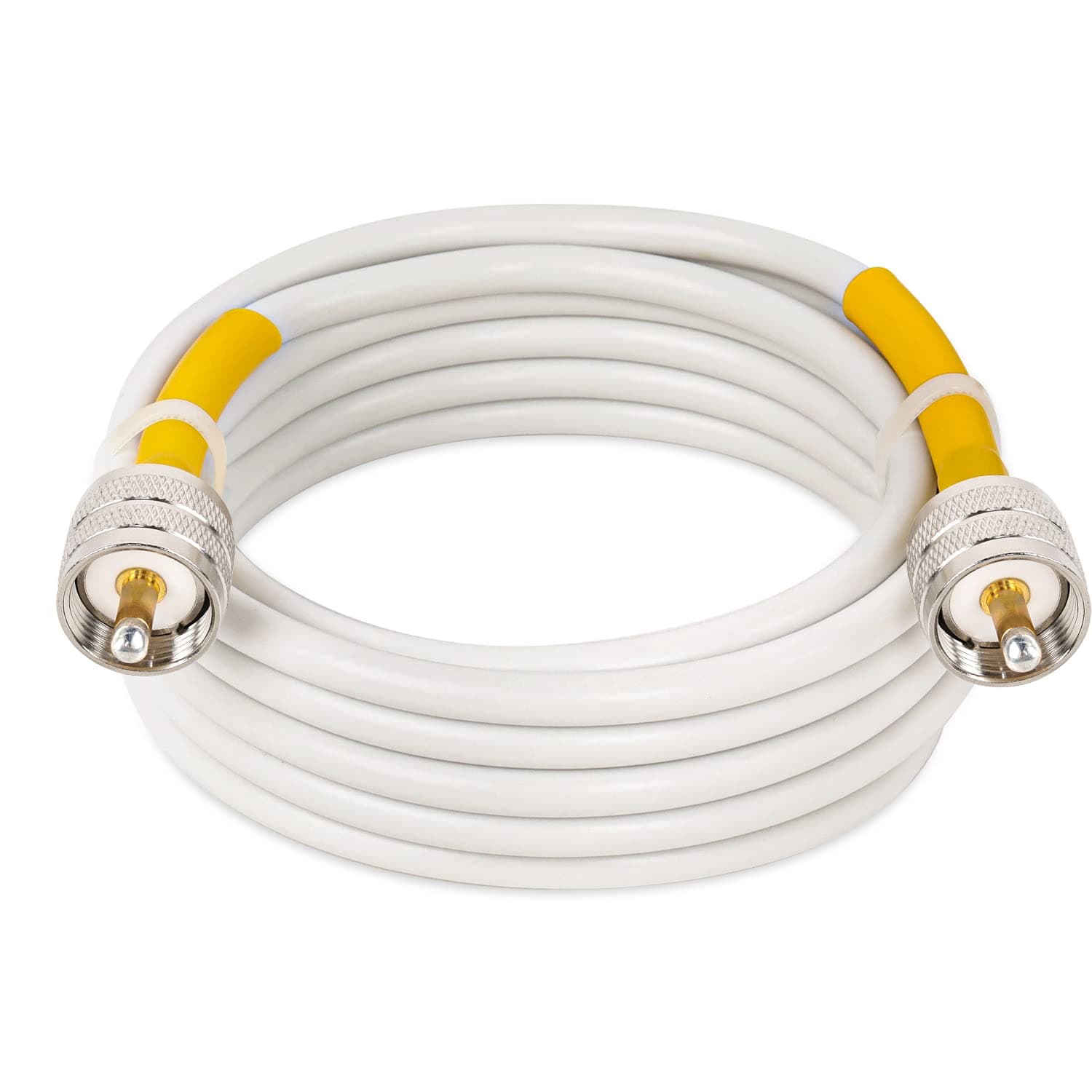 MOOKEERF CB Coax Cable,CB Antenna Cable,PVC White Marine Antenna Cable 10ft RG8x Coaxial Cable UHF PL259 Male to Male Low Loss,50 Ohm for CB Radio,Ham Radio,Antenna Analyzer, Dummy Load and SWR Meter