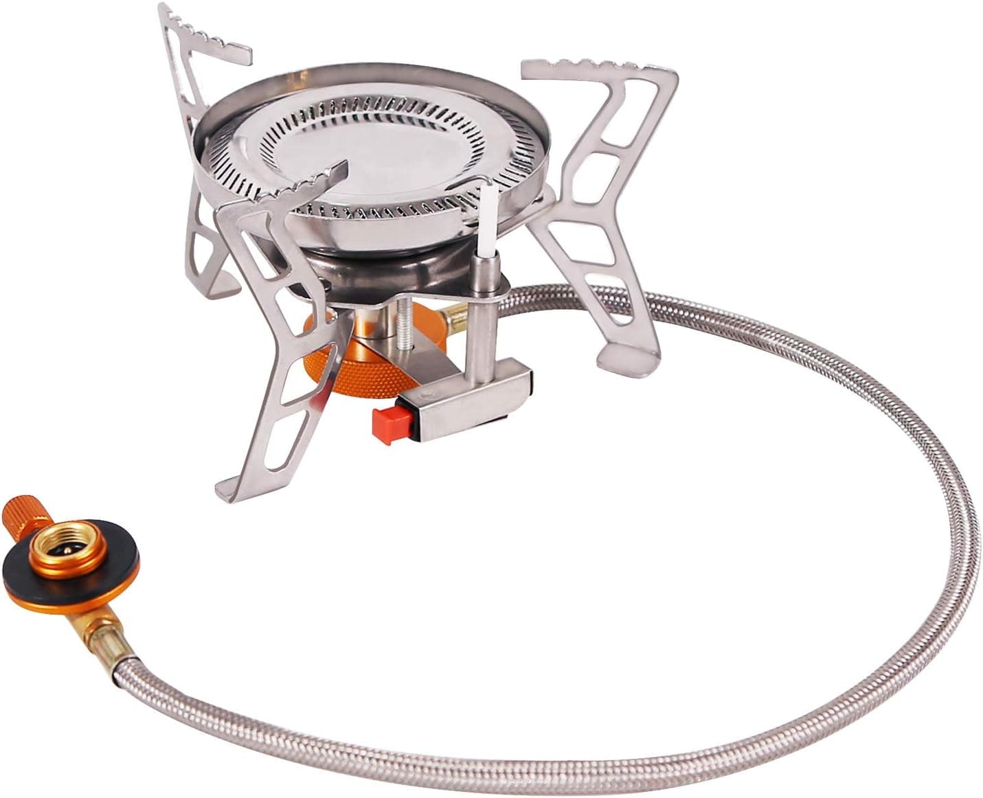 CAMPMAX Portable Backpacking Stove with Piezo Ignition, 3500W/4600W Strong Firepower Windproof Camping Stove Burner Lightweight for Outdoor (4600W)