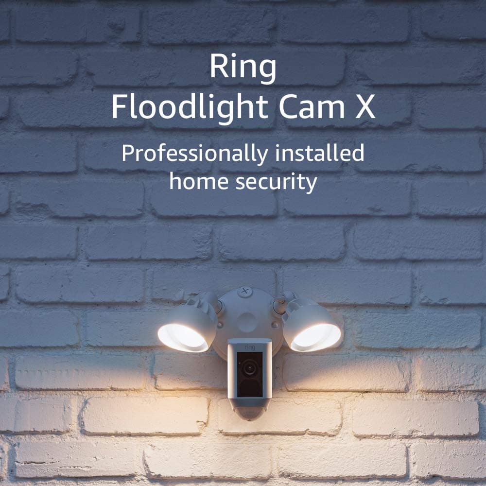 Ring Floodlight Cam X White - lifetime video recording, 3-year device warranty, dedicated tech support - Distributor Bundle