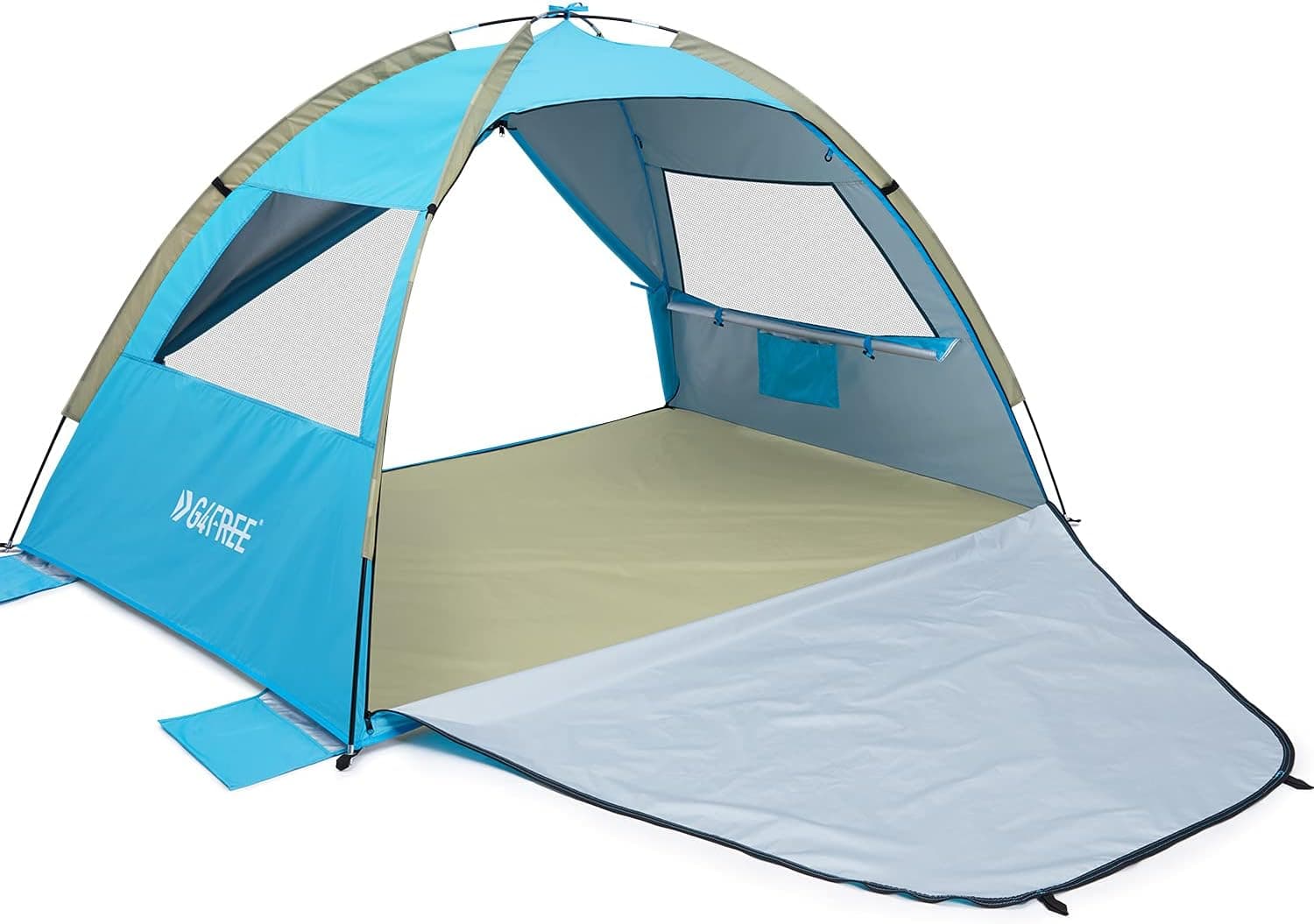 G4Free Large Pop up Beach Tent for 3-4 Person, UPF 50+ Automatic Sun Shelter Canopy Portable Outdoor Cabana Sun Umbrella