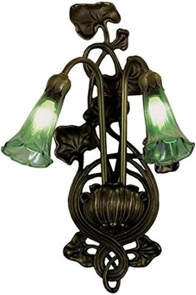 Meyda Tiffany 17015 Green Pond Lily 2 Light Wall Sconce, 11" Width