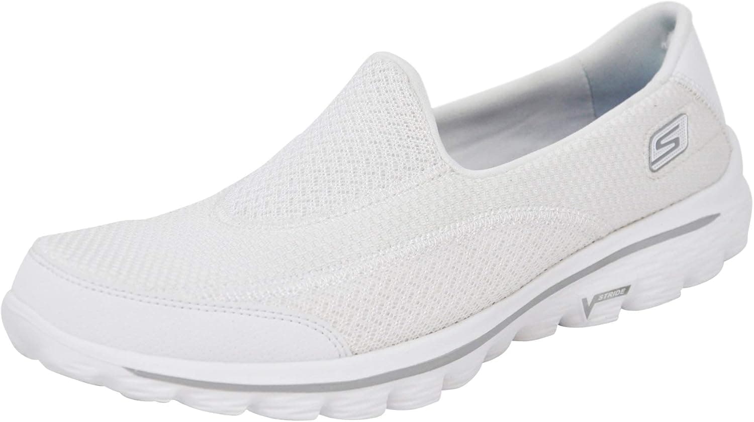 Skechers Performance Women's Go Walk 2 Slip-On Walking Shoe, White, 8.5 M US